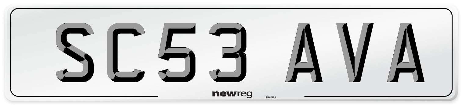 SC53 AVA Number Plate from New Reg